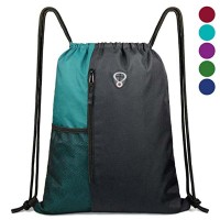 Large Unisex Drawstring Backpack Sports Gym Bag with Mesh pockets