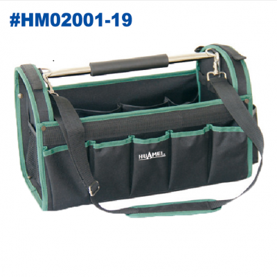 Multi-pockets Open Metal Top Carrier Tool Bag With Handle